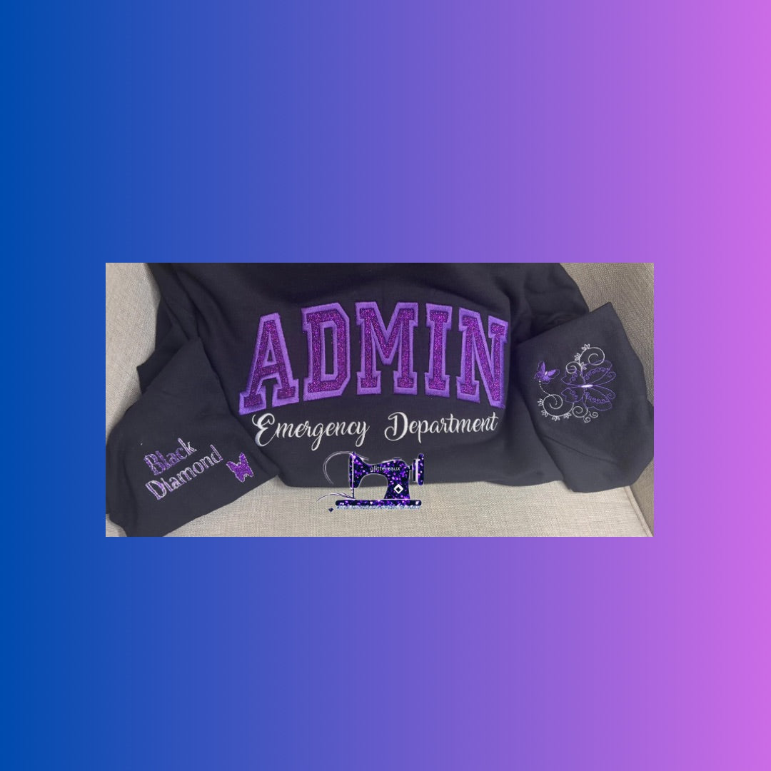 Embroidery Crewneck Sweatshirts - Varsity Letters